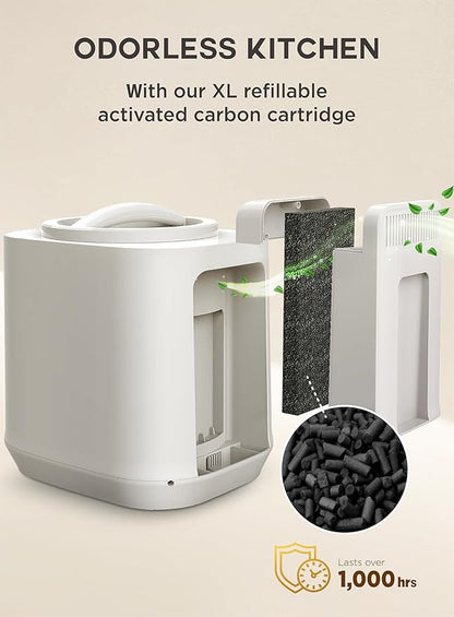 4L COMPONOVA Electric Composter for Kitchen, Countertop Compost Bin, Smart Mill Composter Home Indoor Fertilizer Machine Odorless, Turn Waste to Pre-Compost for Plants (White)