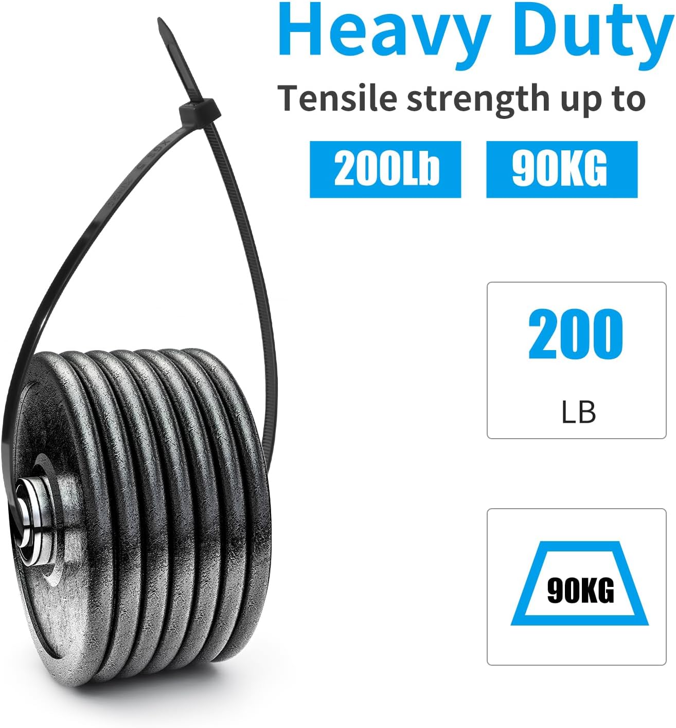XINGO 60 inch White Zip Ties Heavy Duty 20 PCS,200 LBS Ultra Strong Plastic Wire Ties, Large Cable Ties xtra Long Tie Wraps, Indoor and Outdoor UV Resistant