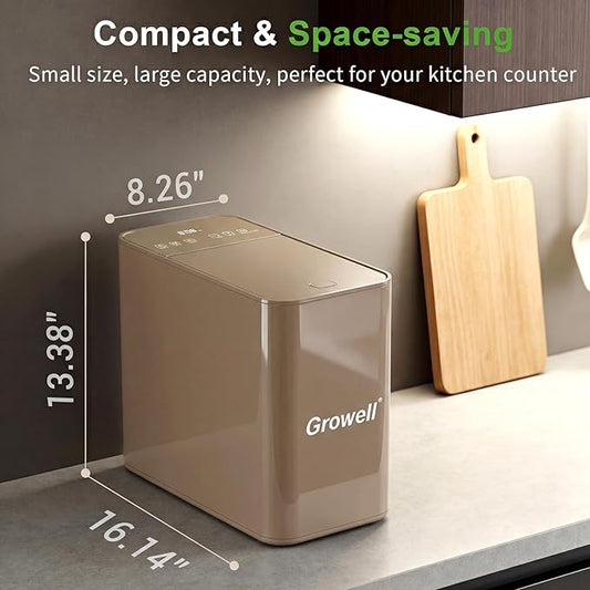 Electric Composter for Kitchen, 3.2L Smart Odorless Compost Bin, Low Noise & Odorless, Indoor Countertop Food Waste Composter with LED Display, One-Touch Operation, Auto-Cleaning, EC04