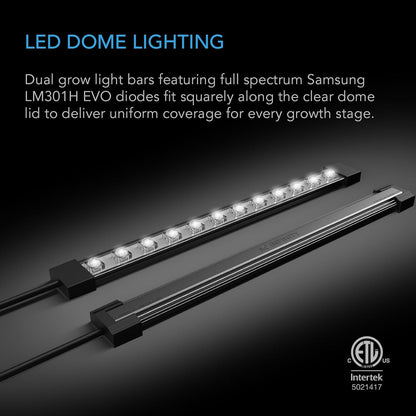 AC Infinity Heavy-Duty Humidity Dome 5x8 Germination Kit with Waterproof Seedling Mat, Full Spectrum LED Grow Light Bars, Samsung LM301H EVO Diodes, Vented Extension Panels, for Seed Starting