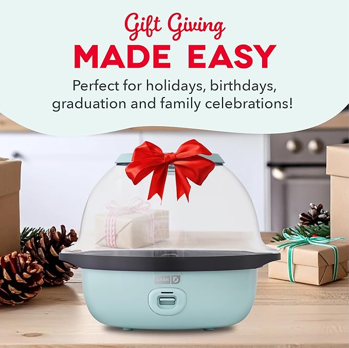 Dash SmartStore Deluxe Stirring Popcorn Maker - Hot Oil Electric Popcorn Popper with Butter-Warming Tray, Clear Serving Bowl, Storage Lid & Measuring Cup - 24 Cups, Red