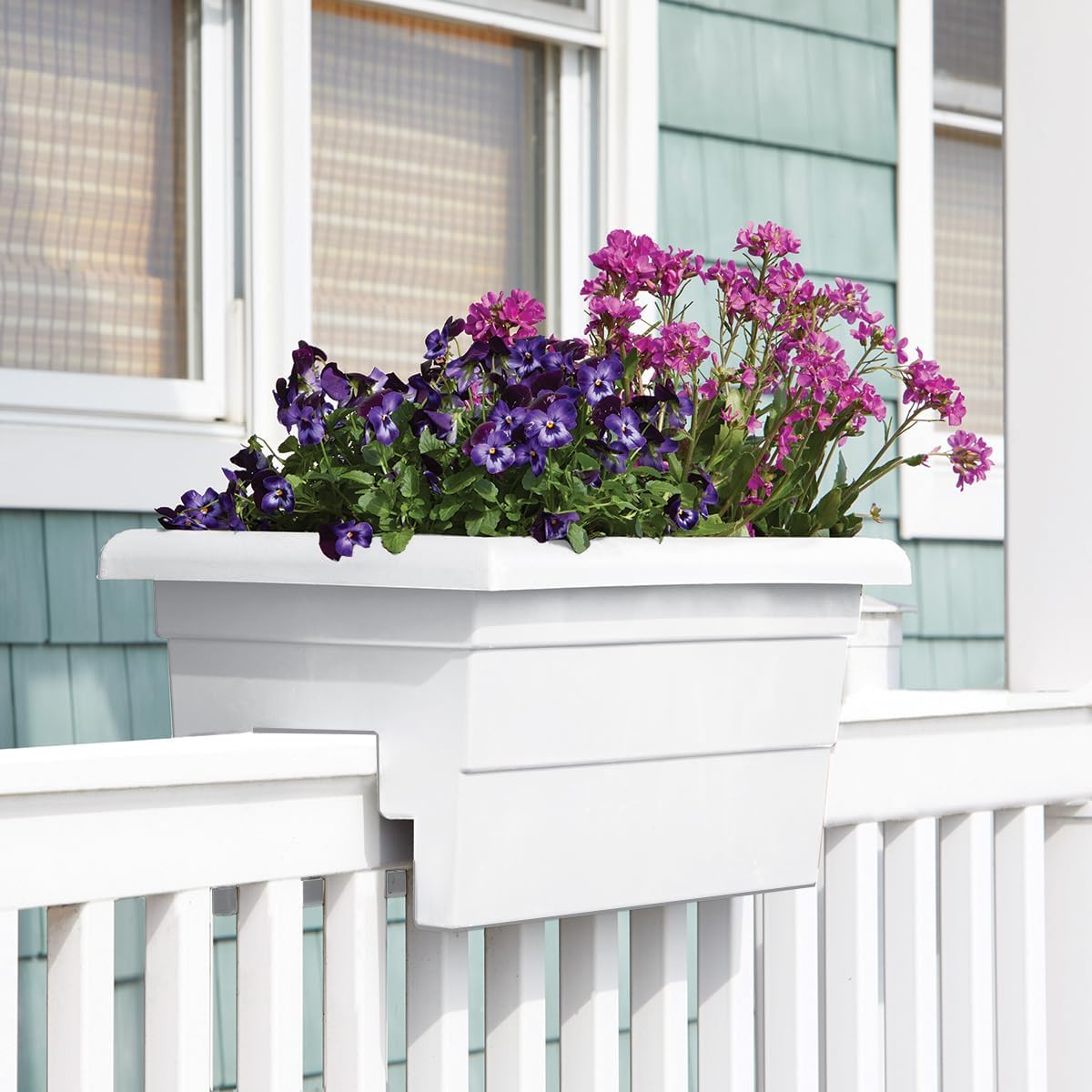 Root & Vessel Countryside Rail Planter, White, 24"