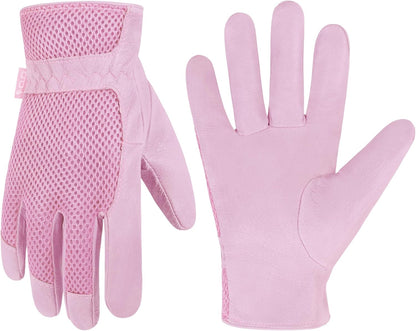HANDLANDY Women Safety Work Gloves Utility Touch Screen Working Grip Glove for Yardwork Gardening Breathable Mechanic Gloves