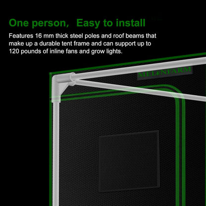 MELONFARM 4x2 Grow Tent, 48"x24"x60'' High Reflective 600D Diamond Mylar Canvas with Observation Window and Floor Tray for Hydroponic Indoor Plant Growing