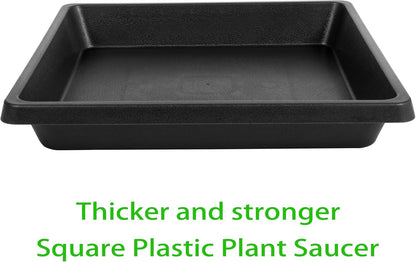 Plant Saucer 12 Inch Square 4 Pack 6 8 10 14 16 18 20 inch, Plant Saucers for Indoors and Outdoors, Saucers for Potted Plants, Planter Saucer, Plant Water Catcher Trays for Pots