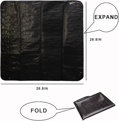 BIUWING 2PCS Indoor Plant Transplanting Repotting Mat Foldable Garden Work Cloth Waterproof Thicken Gardening Mat, Black (26.8" x 26.8")