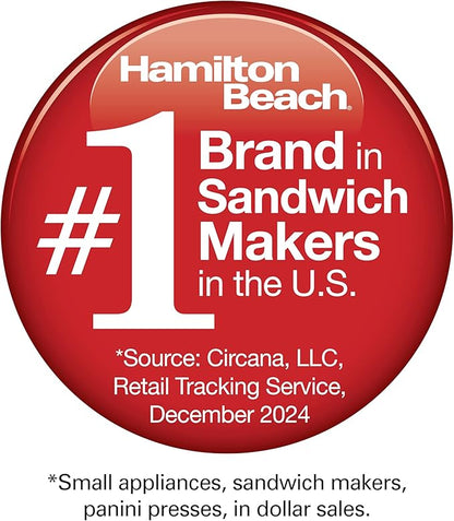 Hamilton Beach Breakfast Sandwich Maker with Egg Cooker Ring, Customize Ingredients, Perfect for English Muffins, Croissants, Mini Waffles, Perfect White Elephant Gifts, Mint (25482)