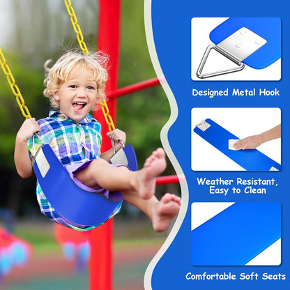 AGPTEK Swing Seat, 30.4 x 6 x 0.27 Inch Yard Swing for Boys and Girls & Adults with Metal Triangle Ring - Blue(113KG /250LB Weight Limit)