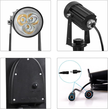 Solar Spot Lights Outdoor, 2-in-1 Solar Landscape Spotlights IP65 Waterproof 9.8ft Cable,Auto On/Off Outdoor Wall Lights for Garden Yard Driveway Porch Walkway Pool(6000K White)