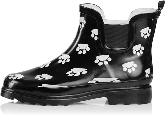 NORTY - Womens Ankle Rain Boots - Ladies Waterproof Winter Spring Garden Boot runs ½ size large