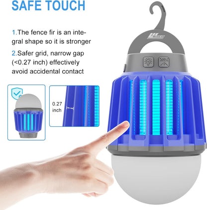 Wisely Bug Zapper Outdoor/Indoor Electric, USB-C Rechargeable Mosquito Killer Lantern Lamp, Portable Insect Electronic Zapper Indoor, with LED Light, 3-Pack