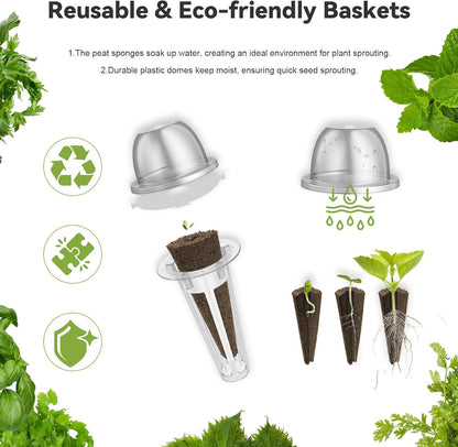 12-Pod Gourmet Herb Basil Seed Pod Kit for AeroGarden, Ahopegarden Hydroponic Garden, Basil, Mint, Cilantro, Parsley, Shiso, Chicory, Liquorice, 400+ Seeds