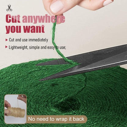 PerkHomy Garden Twine Strong Natural Jute 400 Feet Long Green Twine for Gardening Tomato Climbing Plant Tie Floristry Crafts Gift Wrapping Packing Decor (Green 2mm * 400feet)
