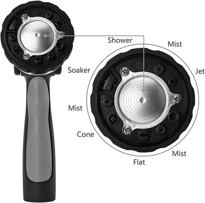 GREEN MOUNT New Patent Garden Hose Nozzle, Heavy Duty Water Nozzle, High Pressure Fireman Style Nozzle with Ergonomic Handle to Water Lawn and Garden, Black