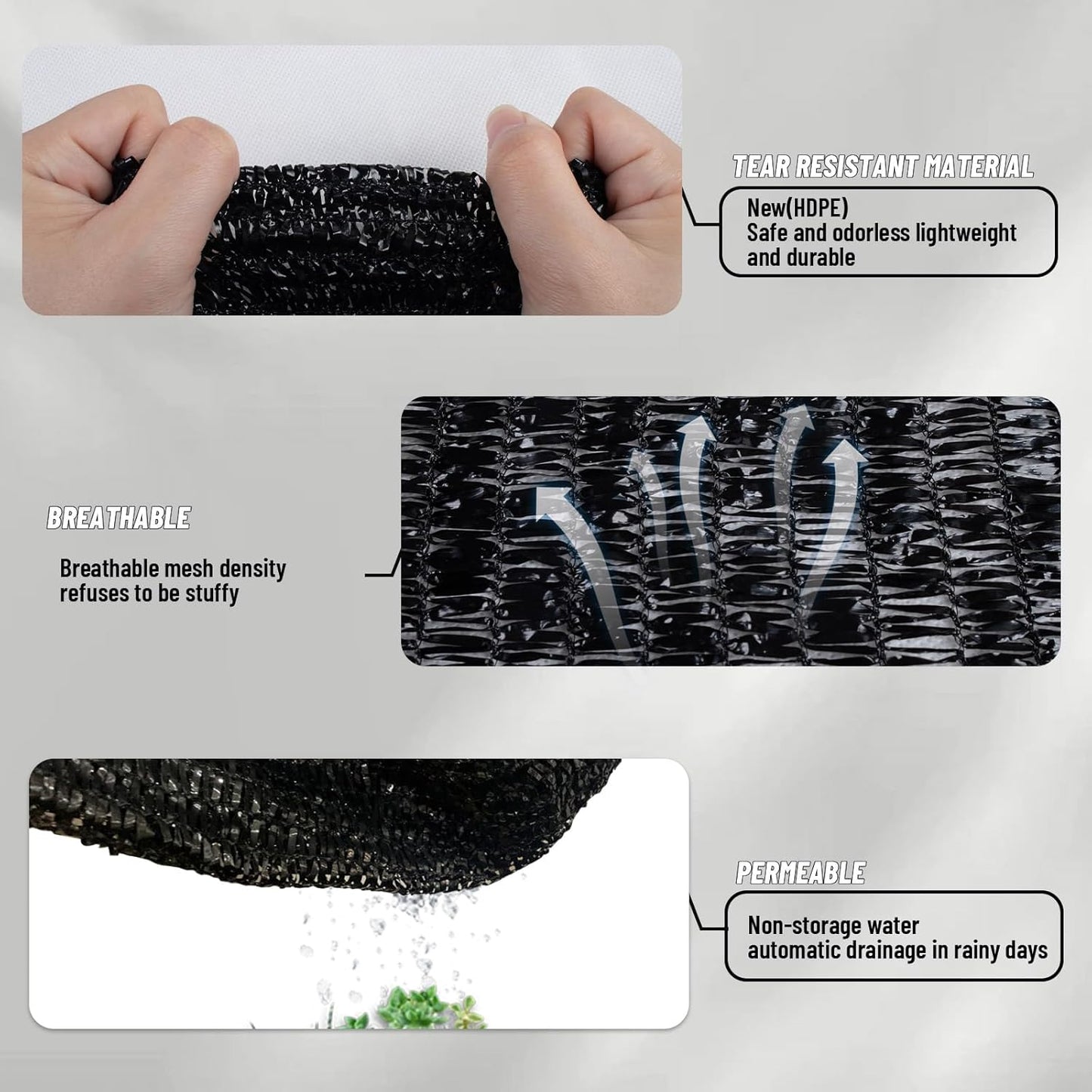 LOVE STORY 10x12FT 70% Black Shade Cloth Sun Shade Net with Grommets Sunblock Net Mesh Tarp for Garden,Plants Cover,Greenhouse and Patio