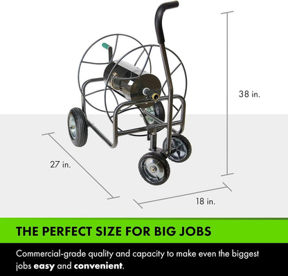 Yard Butler Hose Reel Cart - Heavy Duty Metal with Wheels for Gardens, Lawns, and Outdoor Use, 400 ft