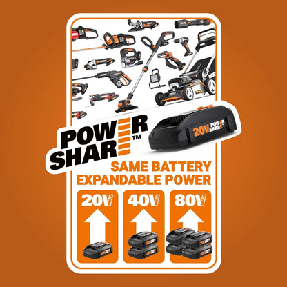 WORX Nitro 40V 21" Cordless Lawn Mower w/Aerodeck & Intellicut, Brushless Electric Mower Up to 1/2 Acre, Push Lawn Mower w/ 7-Position Height Adjustment WG752 – Batteries & Charger Included
