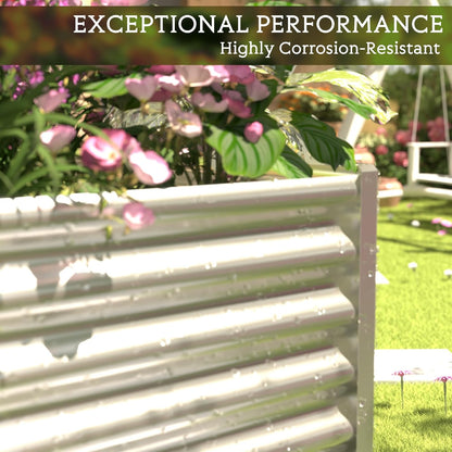 3 Pack Galvanized Raised Garden Bed Outdoor,Metal Garden Bed for Vegetables,Above Ground Garden Box for Flower,Steel Raised Beds for Gardening-36x18 inch