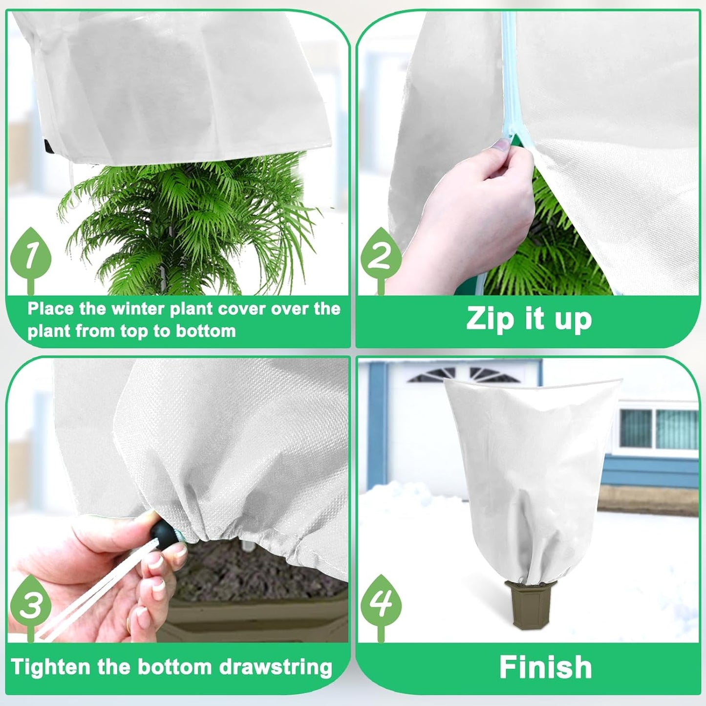 DQS 2 Pack Plant Covers Freeze Protection, 47.2" x70.8" Winter Frost Protection Blankets Frost Cloth,Suitable for Outdoor Winter Frost, Cold Weather, shrubs, Trees, Jackets, and coverings