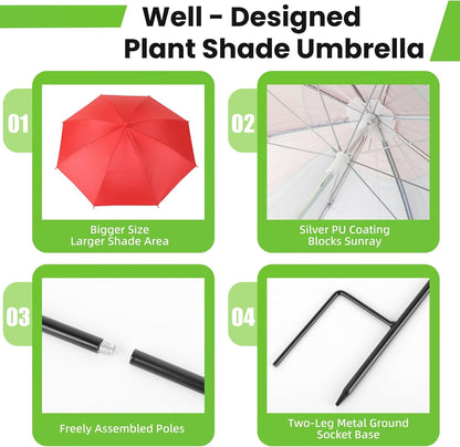 Plant Umbrellas for Outdoor Plants，3 Pack Garden Umbrella Shade for Potted Plants and Garden Beds，23.6" Sun Shade Covers