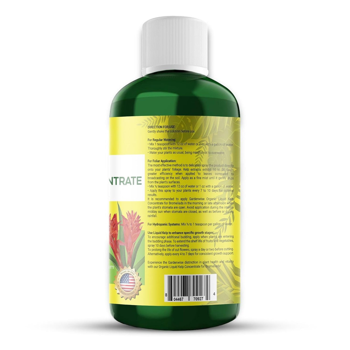 Organic Premium Kelp Seaweed Fertilizer - Bromeliad Fertilizer - Liquid Plant Food, Bromeliad Potting Mix Enhancer - Ideal for Bromeliad Plant & Live Plant Care (16 OZ)