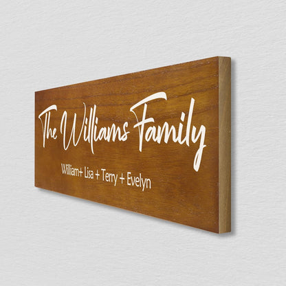 Bemaystar Personalized Family Name Wooden Sign, Family Established Sign, Home Gifts for housewarming, Wedding Gift, Mother's Day Gift, Rustic Farmhouse Decor Sign 16" x 6"