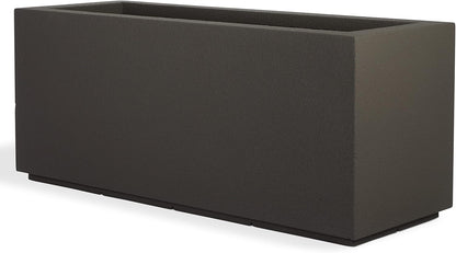 PolyStone Milan Tall Modern Outdoor/Indoor Rectangular Trough Planter, 46" L X 17" W X 19" H, Lightweight, Heavy Duty, Weather Resistant, Polymer Finish, Commercial and Residential (Slate Gray)