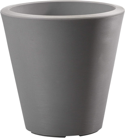 Crescent Garden Madison Planter– Weather-Resistant, Double Walled Indoor/Outdoor Plant Pot with Drain Hole – Durable All-Season Flower Container, 20" W (Slate)
