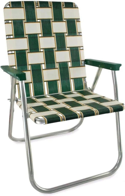 Lawn Chair USA Folding Aluminum Outdoor Patio Lawn Chair | Heavy-Duty Webbed Chairs for Camping, Sports, Beach, Yard & Tailgating | Lightweight Portable | Classic - Christmas Theme
