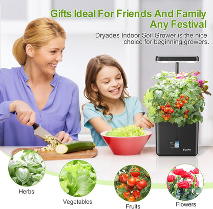 Indoor Garden Growing Systems Self-Watering Plant Pot Smart Gardening System with 17 Watts LED Grow Light Auto Timer Gardening Plant Gifts for Dad Mom Plant Pot for Vegetables Herbs(No Seeds&Soil)