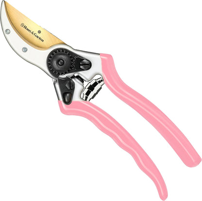 Haus & Garten ClassicPRO 8.5" Premium Titanium Bypass Garden Shears - Use as Pruners, Pruning Shears for Gardening, Hand Pruners, Handheld Garden Clippers, Scissors for Women