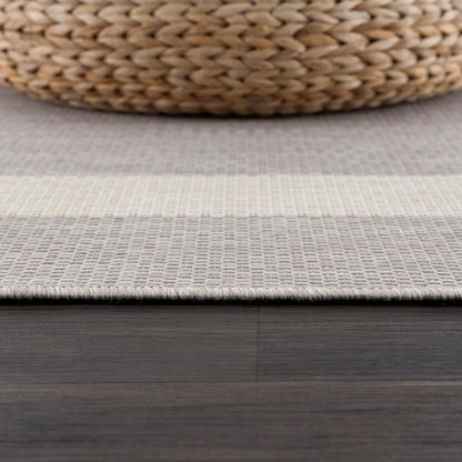 CAMILSON Outdoor Rug 8x10,Modern Outside Rugs for Patios Porches Waterproof Durable Washable Non-Shedding, Easy-to-Clean Indoor Outdoor Area Carpet (8 x 10, Bordered - Gray/White)