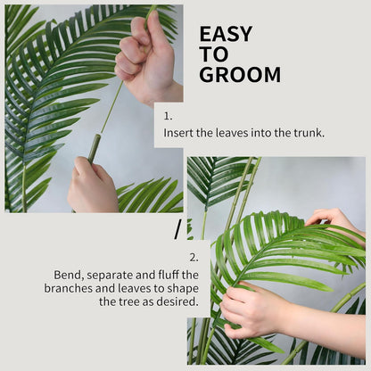 Worth Garden 82in 2-Pack Artificial Areca Palm Tree in Pot, 7ft Fake Cane Palm Silk Plant Indoor Outdoor, Dypsis Lutescens, Lifelike Faux Silk Plants Home Decor