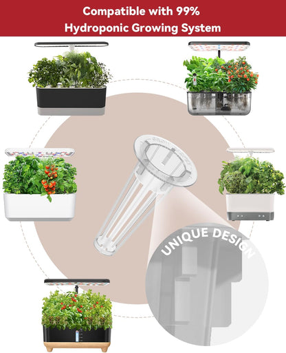 LYKOCLEAN Hydroponic Seed Pod Kit Compatible with AeroGarden, Ahopegarden, iDoo, MUFGA, 16 Pods Complete Growing Anything Garden Supply with Strawberry Seeds, Grow Sponges, Baskets, Domes, Labels
