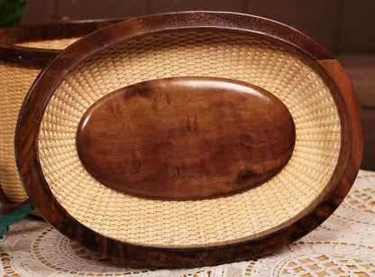 Nantucket Style Basket Picnic Basket Rattan Handmade Products Woven Sewing Storage Basket Two Swing Handles Tote Bag for Women
