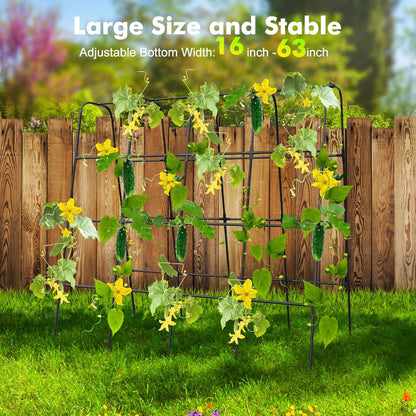 GOJAWAY 63" L x 63" H Cucumber Trellis for Raised Bed, Metal Arch Garden Trellis for Climbing Plants Outdoor, U-Shape Gardening Support Frame for Vegetable, Flower, Fruits, Vine