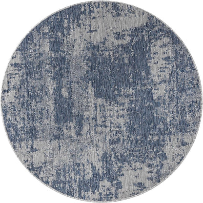 Keen Home Design Terrace Outdoor Round Rug - 8ft Round Washable Indoor/Outdoor Rug for Patio, Kitchen, Balcony, Beach, Garden, Deck and Porch, Size: 7'7" Round