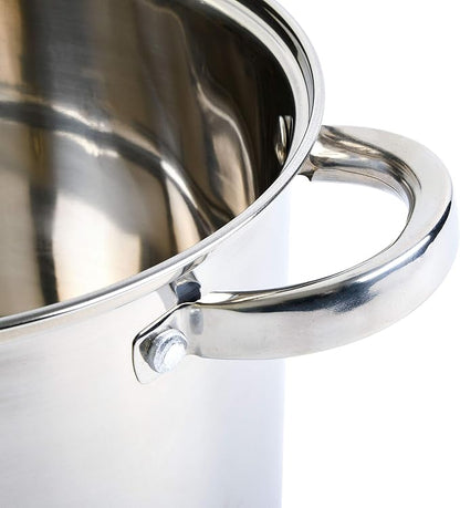 Oster Sangerfield 5-Quart Stainless Steel Pasta Pot Set with Steamer Basket and Lid – Durable Kitchen Cookware for Boiling and Steaming