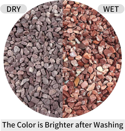 2 lbs Succulent and Cactus Pebbles Gravel, 3/8 Inch Decorative Red River Rocks for Plants Indoor, Vases, Terrarium, Potted Top Dressing and Outdoor Decorative Stones