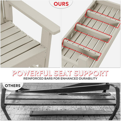 Garden Bench, Farmhouse Park Front Porch for Entryway Bench Outdoor Seating Low Bench Patio Bench Outside/Indoor, Sand