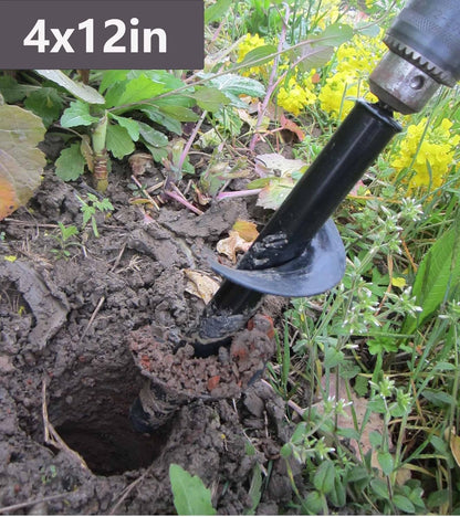 5 Set Auger Drill Bit for Planting,Heavy Duty Garden Auger Spiral Drill Bit Bulb Planter Tool for Planting Bedding Plants,Universal for Cordless Drill(1.6"x9",1.6"x16.5",3.5"x16",4"x12",2"x32")