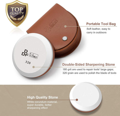 DDF IohEF Axe/Hatchet Sharpening Stone 180/320 Grit, Professional Whetstone & Tool Sharpener, Axe Sharpener with Portable Bag
