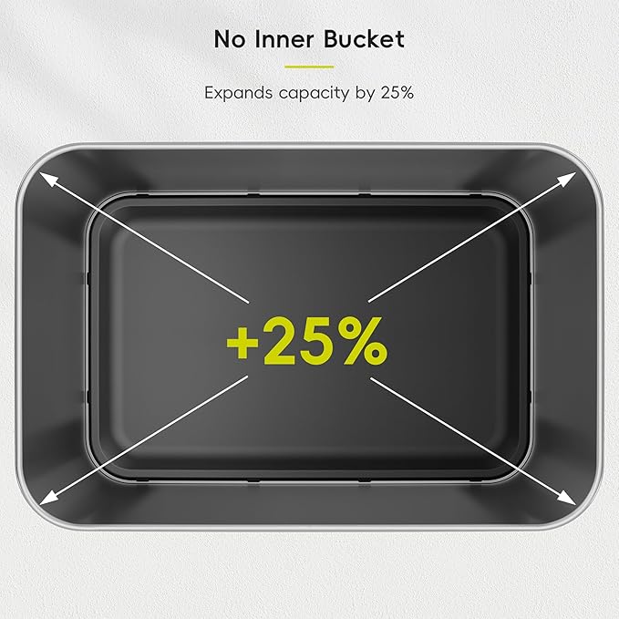 EKO Nova Sensor Trash Can, 21 Gallon/80 Liter Stainless Steel Rectangular Touchless Motion Sensor Trash Can, Matte Black