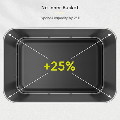EKO Nova Sensor Trash Can, 21 Gallon/80 Liter Stainless Steel Rectangular Touchless Motion Sensor Trash Can, Matte Metallic