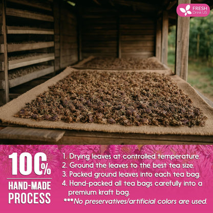 FreshDrinkUS, Premium Red Clover Herbal Tea– 55 Tea Bags – Pure – Naturally Smooth & Mild Flavor – Premium Quality, Eco-Conscious Packaging. Caffeine-Free. Gluten Free. Vegan