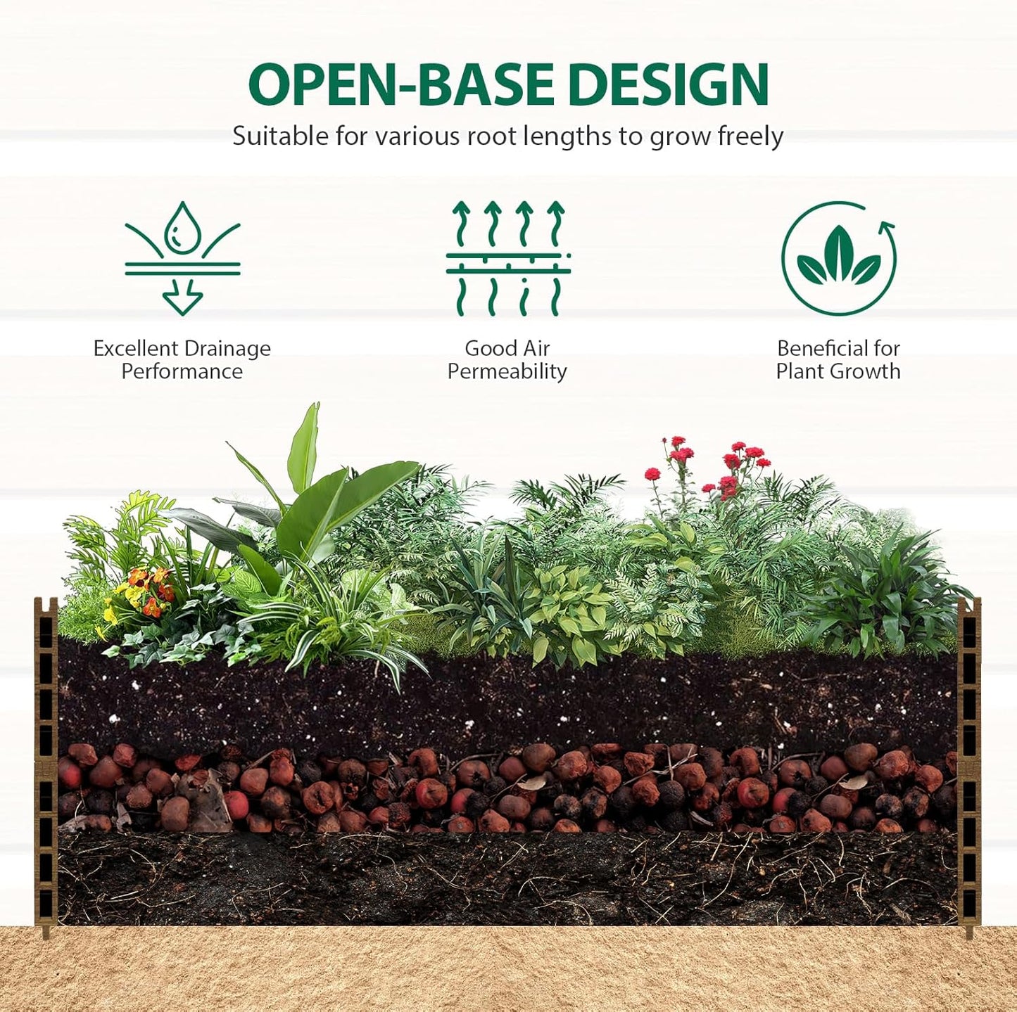 Vertical Screen Planter Bed - Raised Garden Box with Trellis for Climbing Plants, Durable Privacy Fence Planter for Outdoor, Patio, Deck Aluminum Frame, Brown