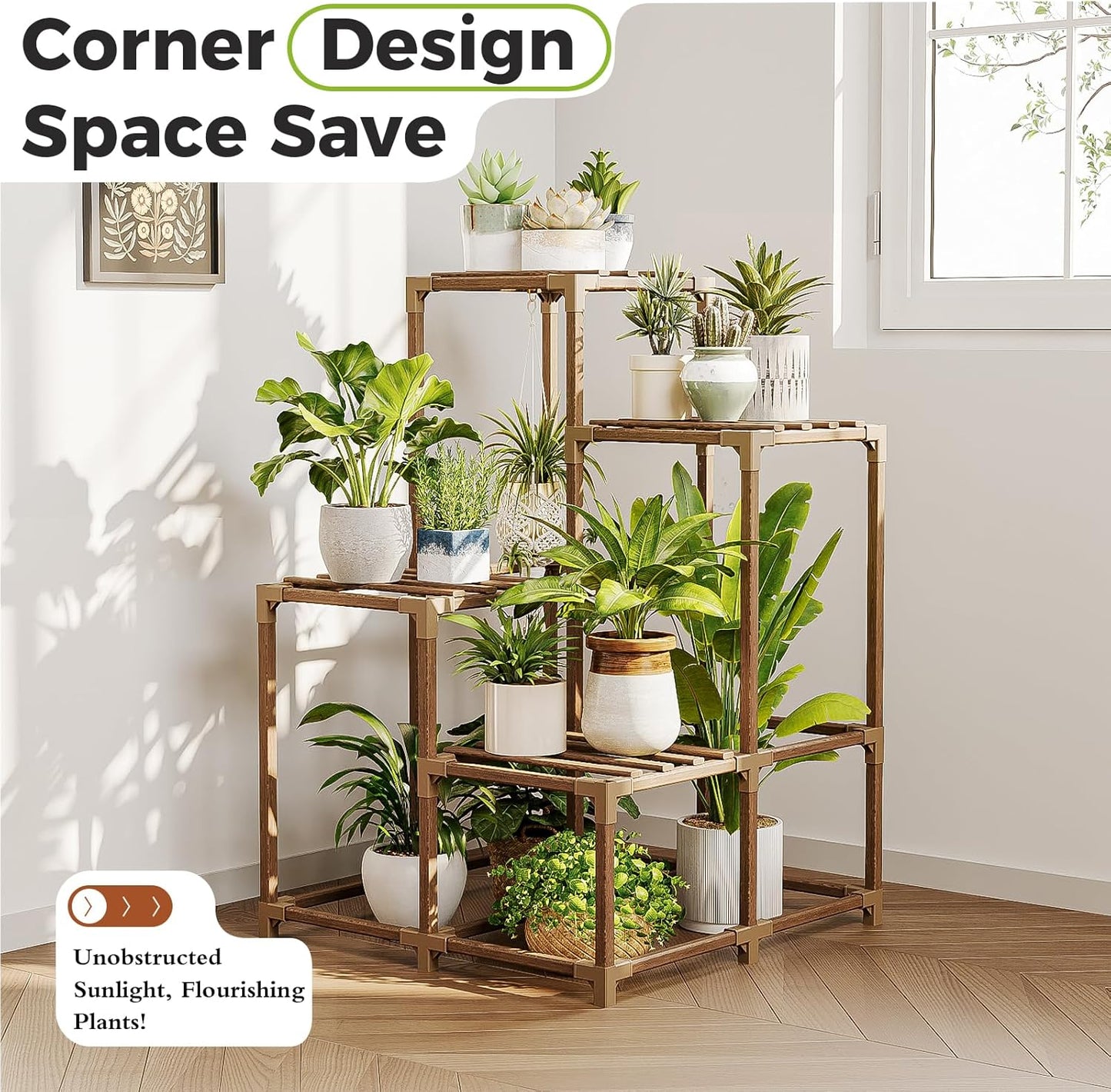 Bamworld plant stand indoor, brown