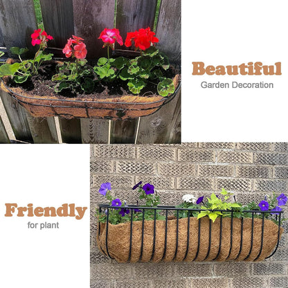 4 Pack Trough Coco Liner 30 Inch Hanging Basket Liners 100% Natural Coconut Husk Liners for Planters Window Box Planter Inserts for Large Pots Trough Planters Outdoor Garden Decoration