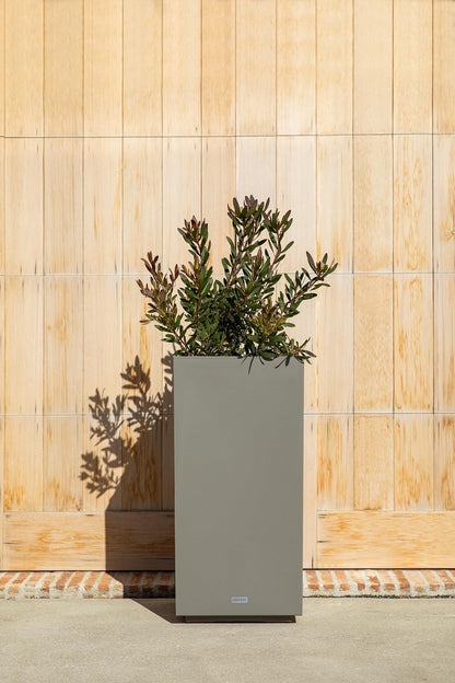 Veradek Block Series Pedestal Planter - Tall Planter for Indoor or Outdoor Front Porch | All-Weather Use with Removable Insert Bucket | Modern Décor for Flowers, Tall Trees, Faux Plants