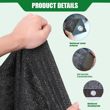 40% Shade Cloth for Garden, 10×10FT Plant Shade Cloth with Grommets Mesh Tarp for Greenhouse, Dog Kennel Cover, Chicken Coop, Patio Plants Outdoor Sun Shade
